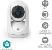 Nedis SmartLife Beveiligingscamera Binnen - 3MP Full HD - Pan Tilt - Wit