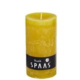 SPAAS Rustieke geurloze cilinderkaars 68/130 mm, ± 60 uur - herfstgeel