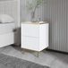 Merkloos / Sans marque Hanah Home Elegante nachtstand met wandmontageoptie, wit en goud, 40 x 60 x 35 cm, 100% melamine gecoat deeltjesbord, 18 mm dik, stijlvolle opbergoplossing