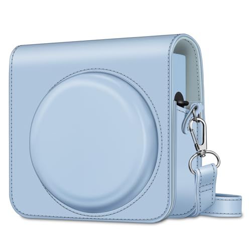 Fintie Tas voor Fujifilm Instax Square SQ1 / Instax Square SQ40 polaroidcamera, premium beschermhoes voor op reis, met afneembare riem, blauw
