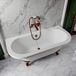 Hudson Reed Richmond semi-freestanding bath with two backrests classic 168.5cm x 78cm - glossy white | bath feet in satin copper