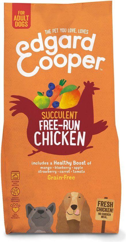 Edgard & Cooper Free-Run Chicken Adult Kip&Mango&Bessen - Hondenvoer - 7 kg