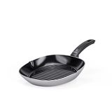 Moneta Innova Grillpan, 28 x 28 cm, natuurlijke coating FineGres (NO PFAS), ook voor inductie, 100% Made in Italy