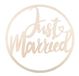 Rayher Houten krans met opschrift "Just Married" om op te hangen, 30 cm diameter, natuur, FSC-gecertificeerde berkenhouten ring, bruiloftsdeurkrans, wanddecoratie, 62934505