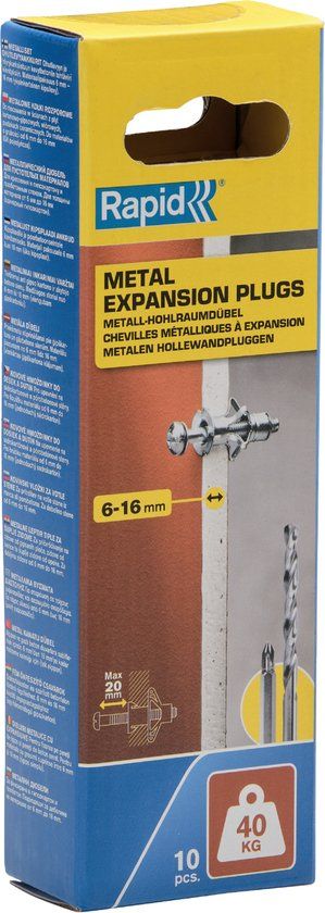 Rapid Hollewandplug voor Plaatdikte 6-16mm – 40 kg (10 st.)