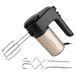 EMERIO HM-123209.1 Elektrische handmixer, 400 W, 6 snelheden en turboknop, extra lange garde 18 cm + kneedhaak van roestvrij staal (vaatwasmachinebestendig)