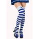 Atosa kousen matroos - Blauw/wit - polyester - anti slip - voor dames