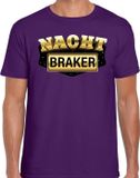 Bellatio Decorations Nachtbraker Paars T-shirt Heren XL