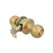 Amig - Kogelknopset, nooddeursysteem voor buiten en binnenslot, 60/70 mm deursluiting, vierkante rand, messing, matgoud, binnendeur 35 tot 45 mm