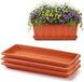 Plasticforte Jardinière avec plateau de rétention d'eau - 3x - terracotta - rectangulaire - 39 x 18 cm