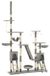 Carton arbre à griffer pour chat - Arbre d'escalade haut 230–250 cm - Arbre à griffer en sisal - Plusieurs étages avec maisons et un hamac - Vert olive