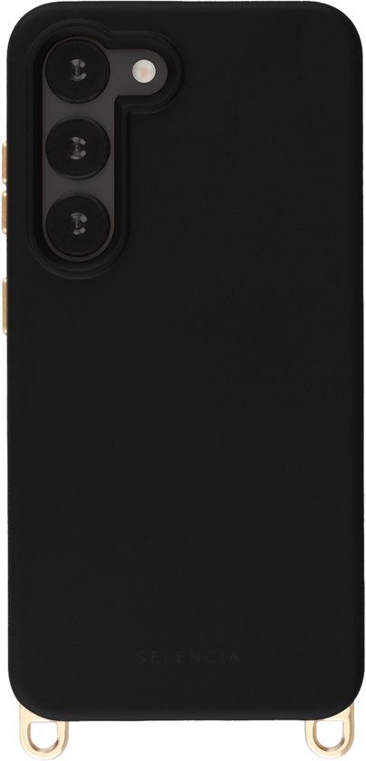 Selencia Rivièra MagSafe Backcover met afneembare haakjes voor de Samsung Galaxy S23 - Velvet Black