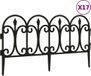 Bordures de pelouse 17 pcs 10 m polypropylène noir