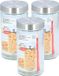 Alpina Glazen luxe voorraadpot/voorraadbus 1500 ml - 3x stuks - 1,5 liter - 22 cm - Voorraadbussen/potten met luchtdichte deksel