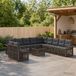 Maison Exclusive - Ensemble de jardin avec banc, 12 pièces, 11 places, gris, polyrotin