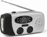 Radio solaire, radio solaire à manivelle avec lampe torche LED, radio d'urgence AM/FM météo, batterie 2000 mAh, dynamo à manivelle, batterie externe pour smartphone, argent