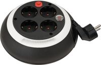 Brennenstuhl Comfort Line kabelbox, CL-S, 4-voudig, mini-kabelhaspel (indoor kabelhaspel voor huishouden, 3 m kabel, Made in Germany), zwart/wit