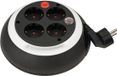 Brennenstuhl Comfort Line kabelbox, CL-S, 4-voudig, mini-kabelhaspel (indoor kabelhaspel voor huishouden, 3 m kabel, Made in Germany), zwart/wit