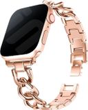 Strap-it luxe stalen horlogeband - rosé goud - Chain schakel bandje voor Apple Watch 38/40/41/42mm