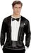 Widmann Feesten & Gelegenheden Kostuum T-Shirt Lange Mouwen Smoking Man Medium / Large Carnaval kostuum Verkleedkleding
