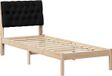 vidaXL Bedframe met Gevoerde Hoofdbord Bruin 75 x 190 cm