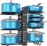 Ibenzoa® Porte-casseroles avancé avec 8 séparateurs réglables - Noir