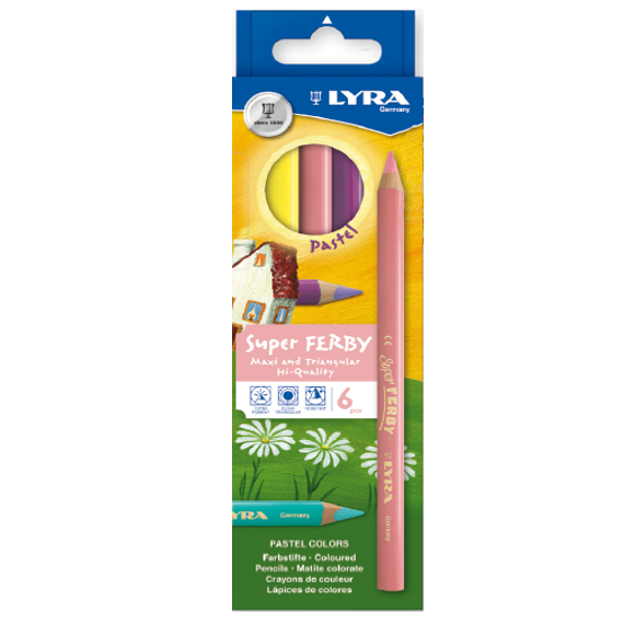 Thomson Super Ferby Pastel - Kleurpotloden - 6 stuks - Multi Colour