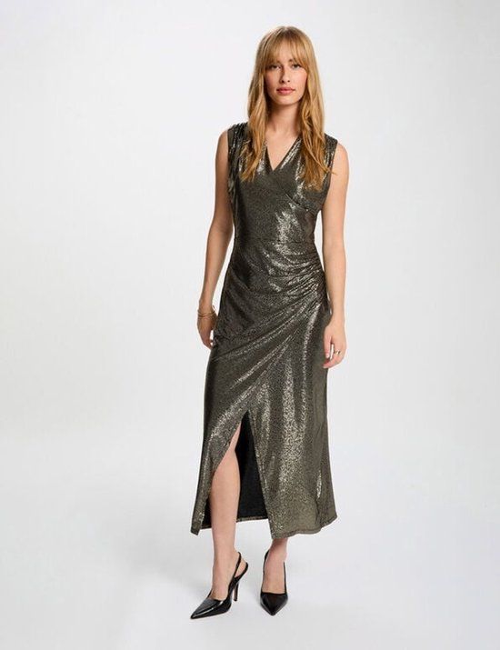 Morgan - Sleeveless midi dress 252-Riva gold yellow - Maat : 36