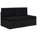 VidaXL Tweezitsbank sectioneel poly rattan zwart