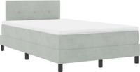 vidaXL LED Boxspringbed met Hoofdeinde Lichtgrijs Fluweel 120 x 200 cm