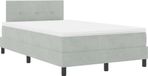 vidaXL LED Boxspringbed met Hoofdeinde Lichtgrijs Fluweel 120 x 200 cm
