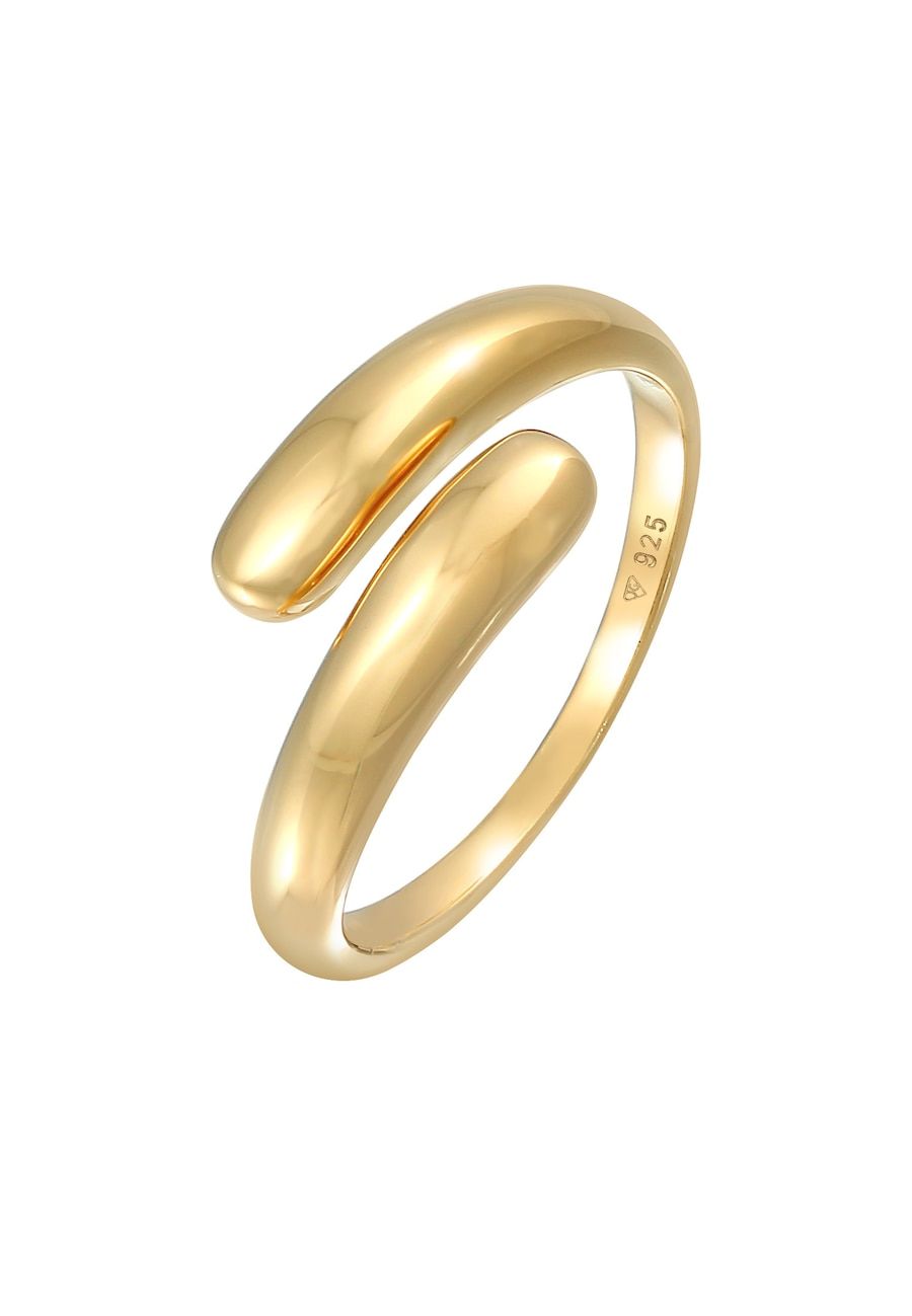 Elli Ring Dames Wikkel Ring Delicate Basic Trend Blogger 925 Sterling Zilver Verguld
