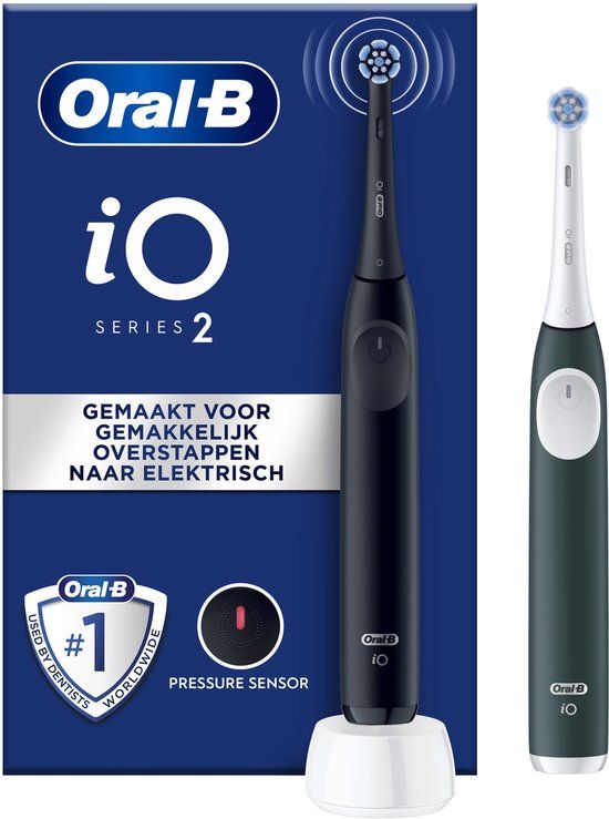 Oral-B iO2 Elektrische Tandenborstels - Night Black & Forest Green - 2 stuks