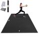 Latios Tapis de yoga XL - Tapis de fitness - Antidérapant - Haute densité - Très grand 240 x 150 cm - Avec sac et sangle de transport - Noir