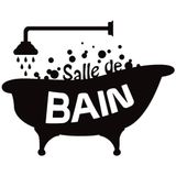 Ambiance Sticker Baddouche badkuip pvc deur sticker waterdicht muurstickers decoratie voor badkamer - H 25 x B 30 cm