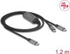 DeLOCK 81271 USB-kabel 1,2 m USB C 2 x USB C Zwart, Grijs