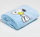 KANGURU SINGLE BED Snoopy, fleece microvezeldeken voor eenpersoonsbed zachte flanellen fluwelen deken, lichtblauw, 130x230cm