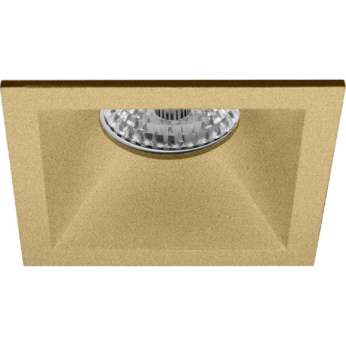 BES LED Spot Armatuur GU10 - Pragmi Pollon Pro - Inbouw Vierkant - Mat Goud - Aluminium - 82mm