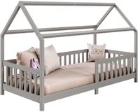 IDIMEX Huisbed NINA 90 x 200 cm massief hout grijs