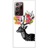 Samsung Bedrukt siliconen hoesje compatibel met Galaxy Note 20 Ultra Cerf fleurs