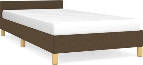 vidaXL Bedframe zonder matras 90x200 cm stof donkerbruin