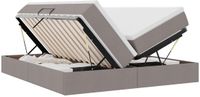 vidaXL Opbergbed met matras Taupe 200 x 200 cm Polyester