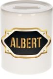 Bellatio Decorations Shoppartners Bv Spaarpot Albert - Wit - Keramiek - 8 x 9 cm
