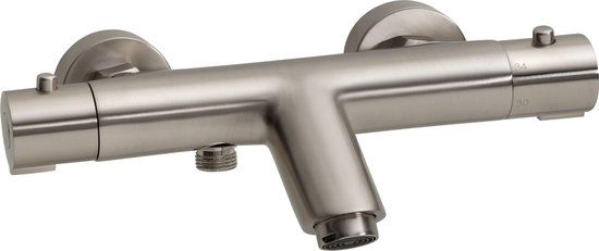 Wiesbaden Rio Thermostatische badmengkraan - Geborsteld Staal | 29.3927