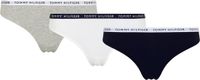 Tommy Hilfiger Dames String 3-Pack Katoen Effen Grijs S