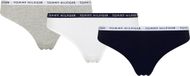 Tommy Hilfiger Dames String 3-Pack Katoen Effen Grijs S