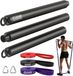 Merkloos Weerstandsbanden set met pilatesstang, 4-delig, rood, zwart en paars