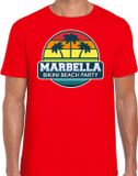 Bellatio Decorations Marbella Rood Katoenen T-shirt voor Heren - Maat S