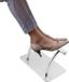 Shenzhen Haorui Industrial Technology Co., Ltd. Fauteuil de coiffure inclinable avec repose-pieds en acier inoxydable massif pour salon de coiffure et spa - Gris