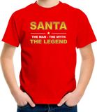 Bellatio Decorations Shoppartners Bv Santa t-shirt / the man / the myth / the legend rood voor kinderen - Kerst kleding / Christmas outfit 146/152